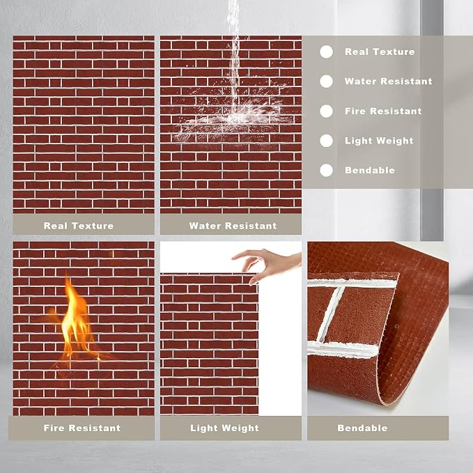 3D Wall Panels - 4PCS 47.2"x26" Faux Stone Wall Covering - MCM Modified Clay - Image 7