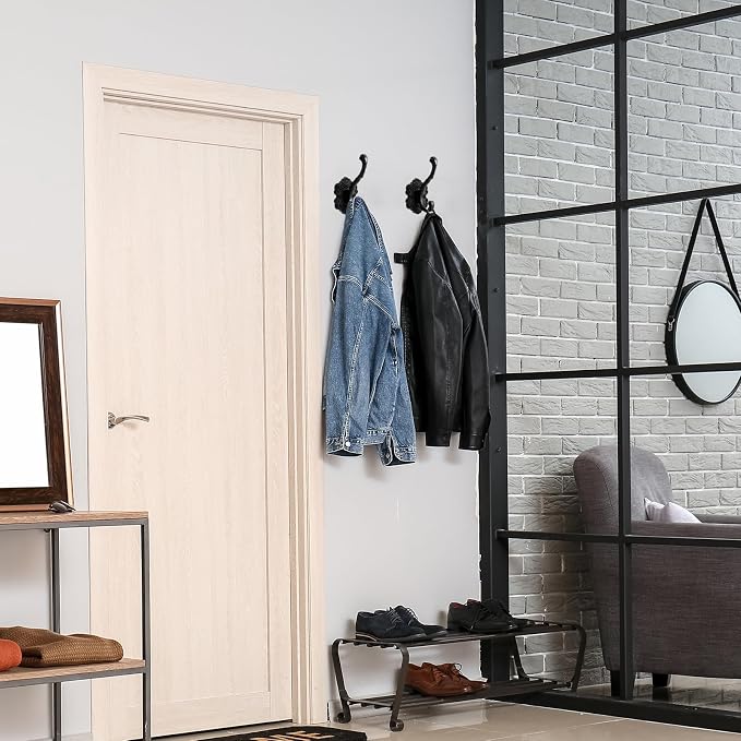 Zonon 4 Pcs Black Wall Hooks Set Vintage Coat & Towel Hooks - Image 5
