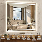 40x30 Inch LED Lighted Bathroom Mirror - Image 2