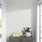 Grey Grasscloth Peel and Stick Wallpaper, Textured Vintage Contact Paper - Image 4