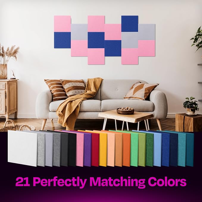 Acoustic Panels 12-Pack Soundproof Wall Panels 12"X12"X0.4" Sound Panels High - Image 5