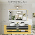 60x36 Inch Brushed Silver Bathroom Mirror - Image 2