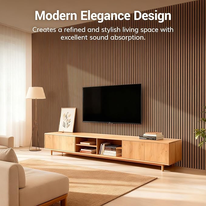 TONOR Wood Slatwall Panels, 4 Pack 47.2" x 23.6"/ 120 x60cm Acoustic Wall Panels - Image 5