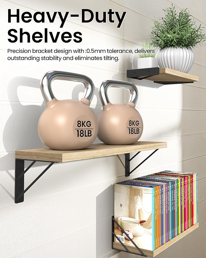 BAYKA Wall Shelves for Bedroom Decor, Floating Wall Shelves for Living Room - Image 5