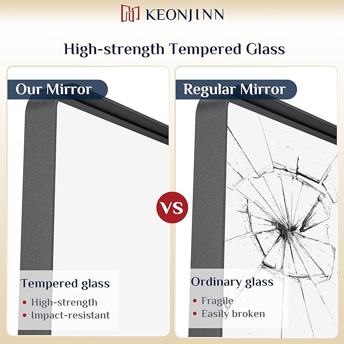 Keonjinn Black Bathroom Mirrors - Image 4