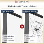 Keonjinn Black Bathroom Mirror for Over Sink, 32 x 36 Inch Rounded Rectangle - Image 4