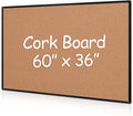 Extra Large Cork Bulletin Board 60" X 36", Wall Mounted Notice Pin Board by Justdowhatyouwanttodo