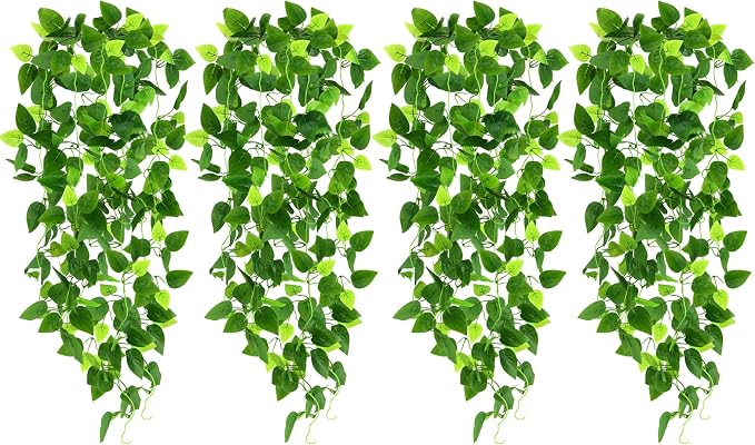 CEWOR 4pcs Artificial Hanging Plants 2.9ft Fake Ivy Vine Fake Ivy Leaves by CEWOR