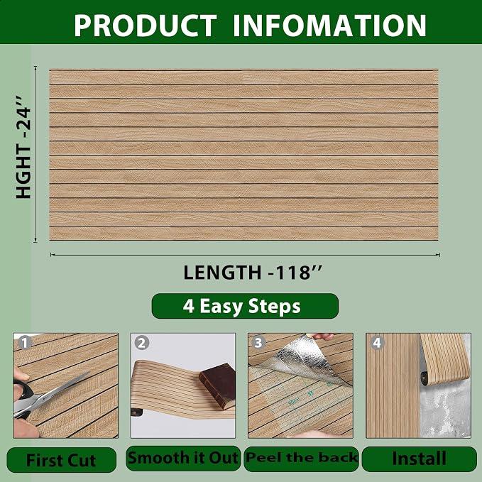 ReWallpaper 24in X 10ft Peel and Stick Wall Panels Light Oak Faux Wood Slat - Image 4