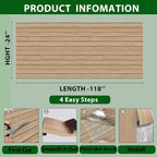 ReWallpaper 24in X 10ft Peel and Stick Wall Panels Light Oak Faux Wood Slat - Image 4