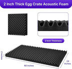 2 Pack Sound Proof Foam Panels for Walls, High Density Egg Crate Sound - Image 2
