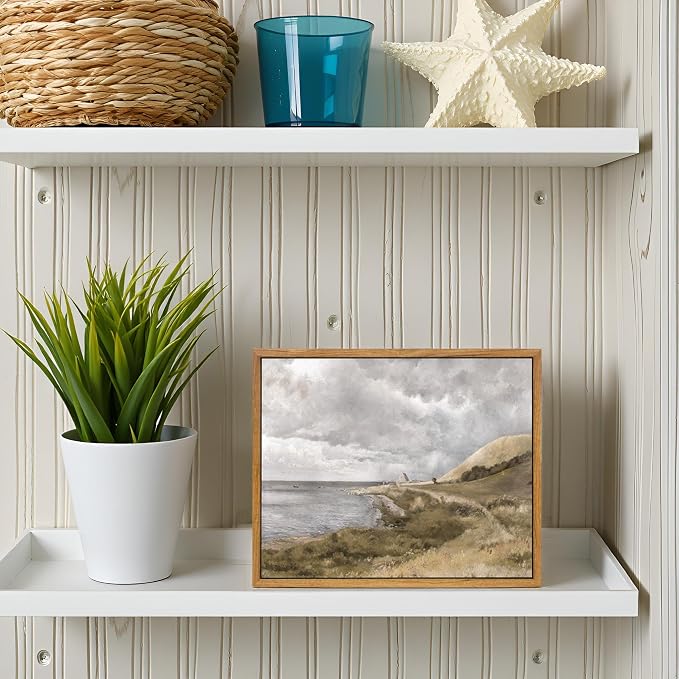 InSimSea Framed Canvas Wall Art Vintage Decor, Coastal Wall Art Seaside - Image 4