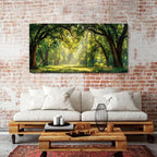 Green Forest Wall Art Panoramic Woodland Landscape Canvas Pictures Nature Wall - Image 2