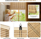 LazBlinds Cordless Bamboo Blinds, Roll Up Shades - Image 2