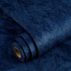 YENHOME 30"X393" Self Adhesive Blue Felt Fabric Wallpaper Peel and Stick Blue by Yenhome