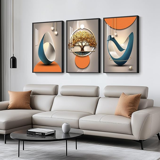 Large Framed Modern Elegant Luxury Wall Art - Image 3