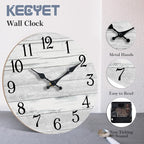 KECYET Wall Clock Battery Operated 18 Inch Large Gray Silent Non Ticking - Image 7