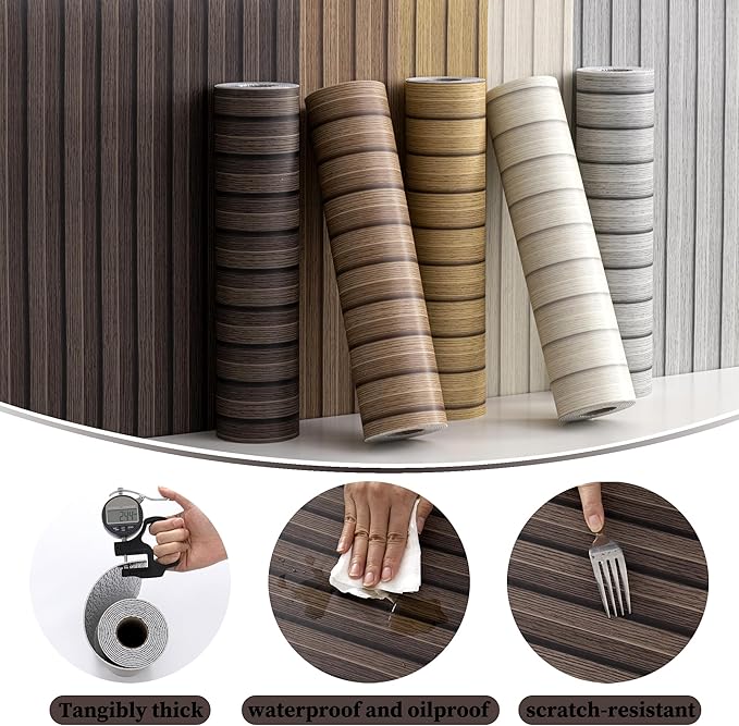 Peel and Stick PVC Slat Wall Panels, Wood Grain Self-Adhesive Soundproof - Image 5