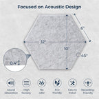 12 Pack Hexagon Acoustic Panels, Self-Adhesive Acoustic Wall Panels - Image 6