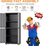 71" H Metal Tool Storage Cabinet - Image 7