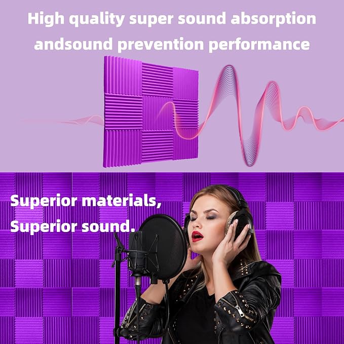 24 Pack Sound Proof Foam Panels|1"×12"×12" Quick-Recovery Soundproof Wall - Image 5