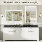 48x32 Inch White Bathroom Mirror - Image 6