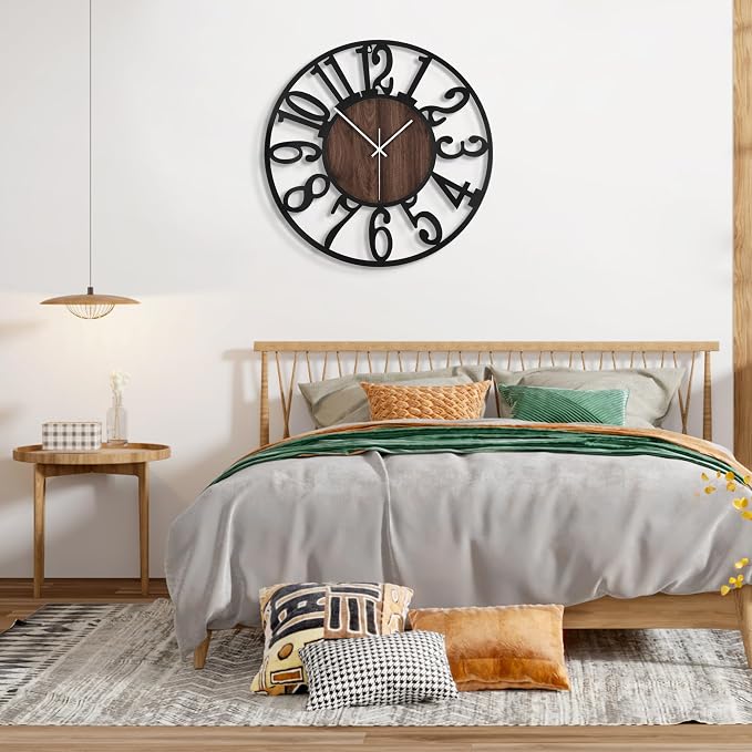 Large Wall Clock for Living Room Decor, 20 Inch Non Ticking Silent, Battery - Image 7