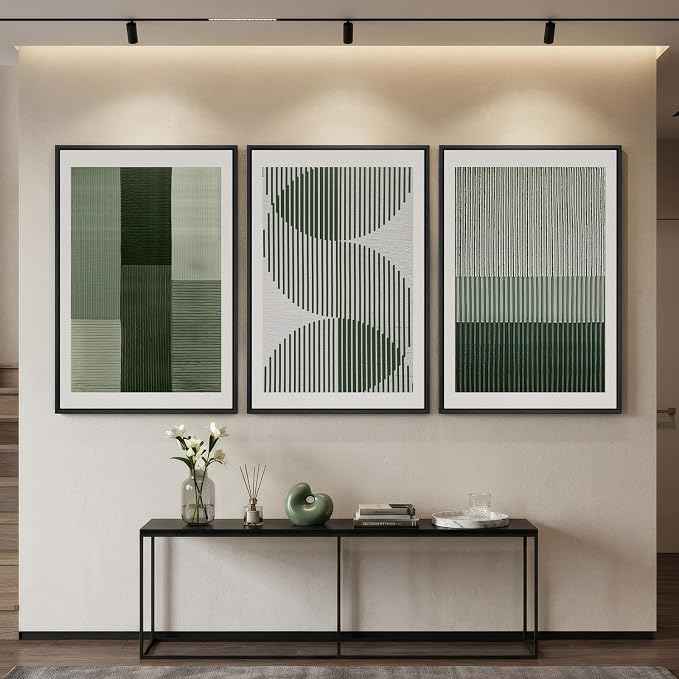 Large Framed Green Abstract Wall Art - Image 3