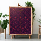 FLFK Gothic Peel and Stick Wallpaper Dark Red Wallpaper 16" x 384" Vinyl - Image 4