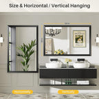 Briivue 55x36 Inch Black Bathroom Mirror - Image 6