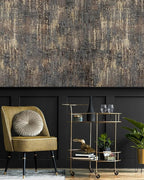 Black Gold Textured Wallpaper Distressed Industrial Metallic Peel and Stick - Image 4