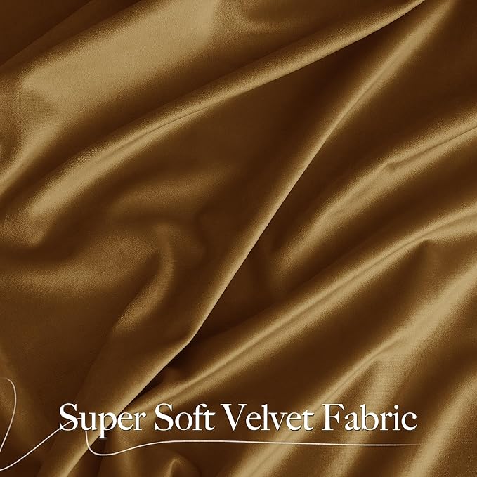 NICETOWN Gold Brown Velvet Curtains - Image 2