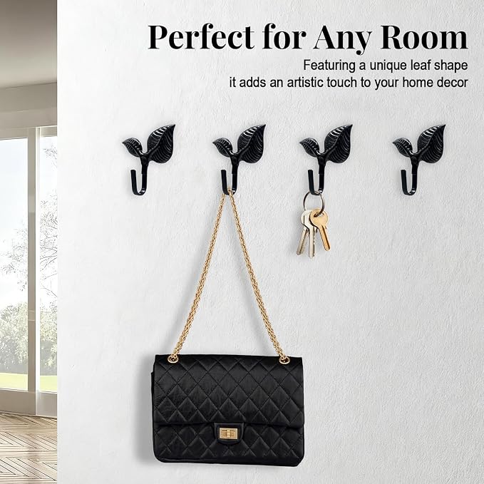 4pcs Iron Leaf Wall Hooks - Image 3