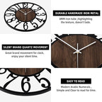 LEIKE Large LED Wall Clocks, Non Ticking, Battery Operated Rustic Round Modern - Image 4