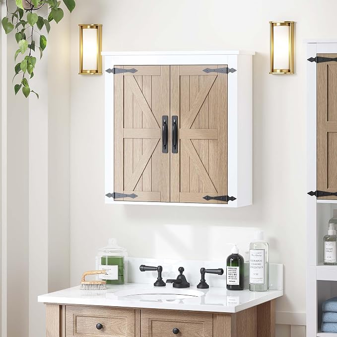Spirich Bathroom Wall Cabinet Over Toilet, Farmhouse Wall Mounted Medicine - Image 3