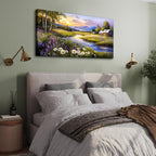 SERIMINO Large Wall Art for Living Room, River Landscape Wall Art, Meadow - Image 5