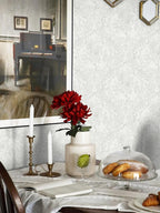 Ismoon Peel and Stick Wallpaper Vintage Floral Contact Paper Boho White and - Image 4