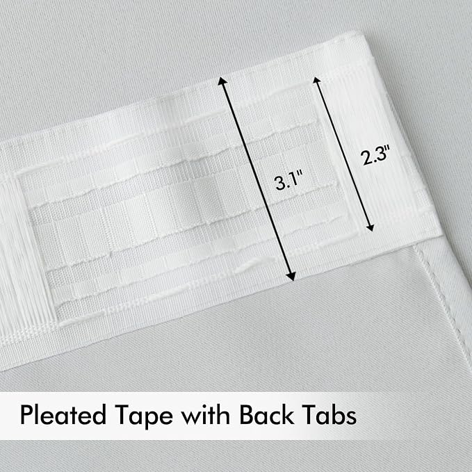 MIULEE Back Tab Light Blocking Curtains 84 Inch Length 2 Panels Set - Image 4