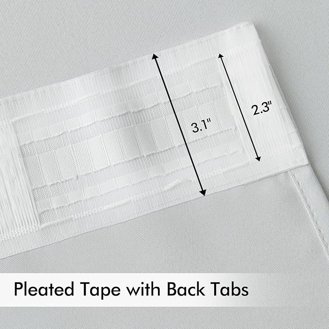 MIULEE Back Tab Light Blocking Curtains 120 Inch Long 2 Panels Set - Image 4