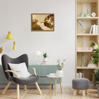 Framed Vintage Cat Canvas Wall Art, Funny Orange Cat Parody Classic Masterpiece - Image 6