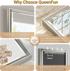 48'' x 36'' Brushed Nickel Framed Beveled Bathroom Mirror, Shatterproof - Image 6