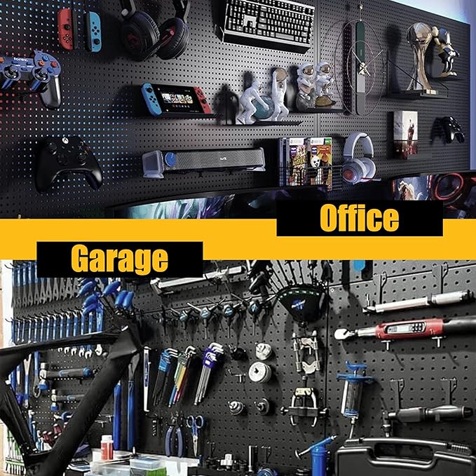 Spampur Peg Board, 8 Pack Metal Pegboard Panels Black Pegboards Wall Organizer - Image 7