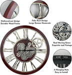 The B-Style Large Real Moving Gears Wall Clock 30 Inch Rustic Retro Industrial - Image 3