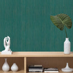 Teal Grasscloth Peel and Stick Wallpaper Vintage Texture Removable Waterproof - Image 6
