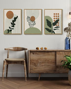PHOPAGO Boho Plant Wall Art Green Botanical Bohemain Framed Wall Printing - Image 2