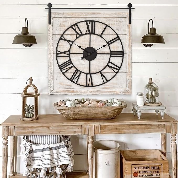 Vintage Barn Door Wall Clock - Image 2