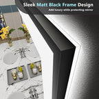 48x40 Black Framed LED Bathroom Mirror - Image 3