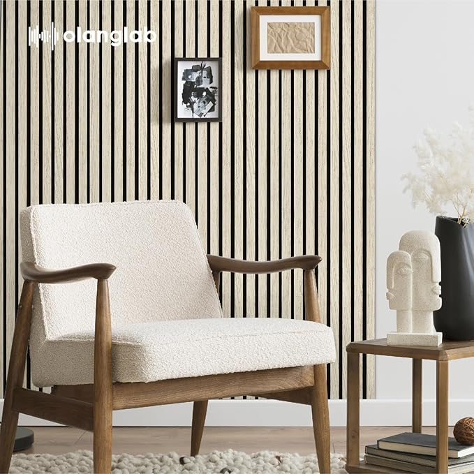 Olanglab Wood Wall Panels 4 Pack, Wood Slat Acoustic Wall Panels, 94.5"x12.6" - Image 2