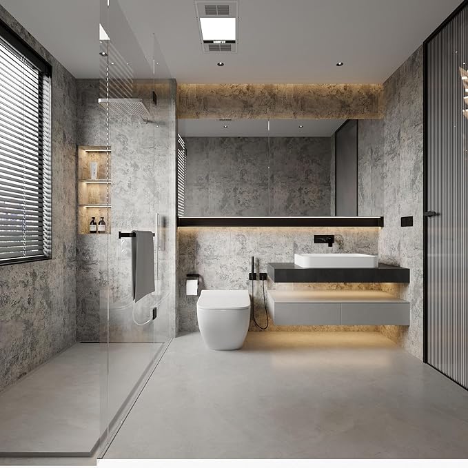 BAYYA Cement Grey Contact Paper Concrete Peel and Stick Wallpaper Industrial - Image 3