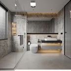 BAYYA Extra Wide Concrete Textured Wallpaper Peel Stick Light Grey Matte - Image 4